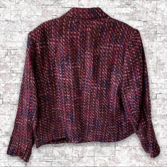 JM Collection Multicolor Boxy Tweed Jacket - Picture 2 of 6